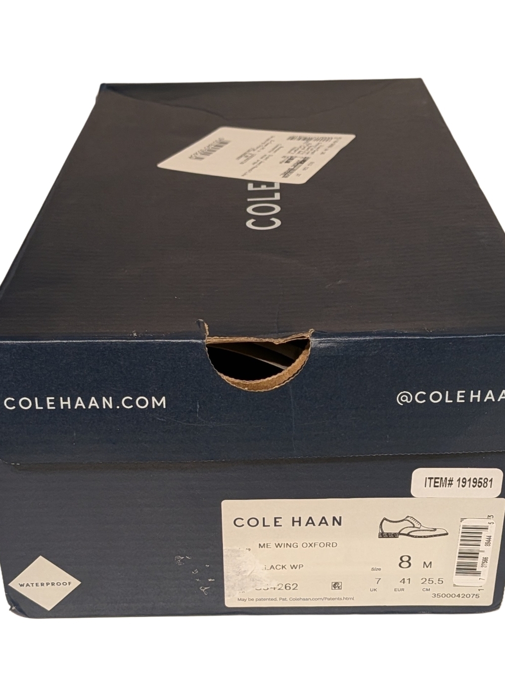 Cole Haan Black Leather Wingtip Derby Shoes - Picture 9 of 9